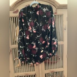 Sheer long sleeve blouse